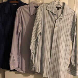 Express Men's Dress Shirts - two stripe & one solid light blue